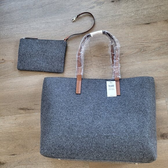 J. Jill Flannel Felt All Day Tote Gray Heather - Picture 4 of 10